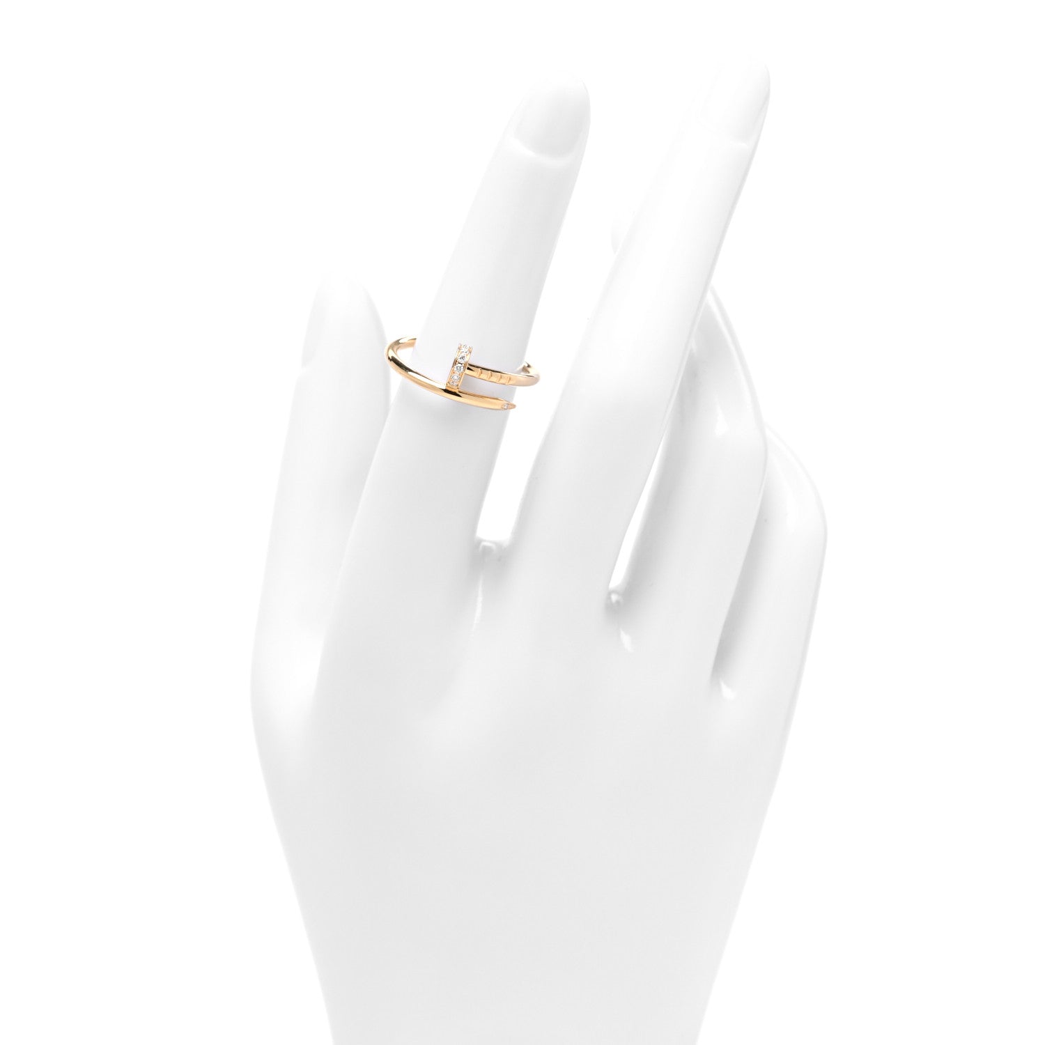 Cartier 18K Pink Gold Diamond Small Juste Un Clou Ring 52/6 2 of 5