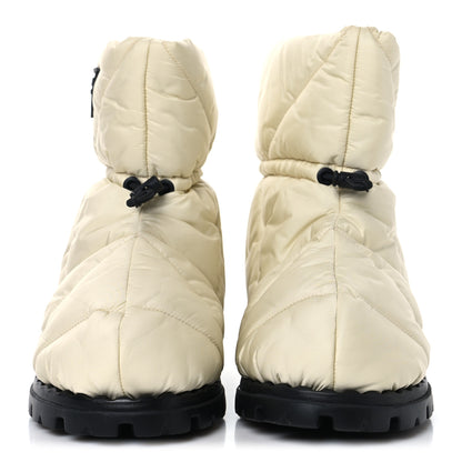 Prada Re-Nylon Piuma Triangle Logo Padded Drawcord 20mm Snow Boots 37 Avorio 3 of 8