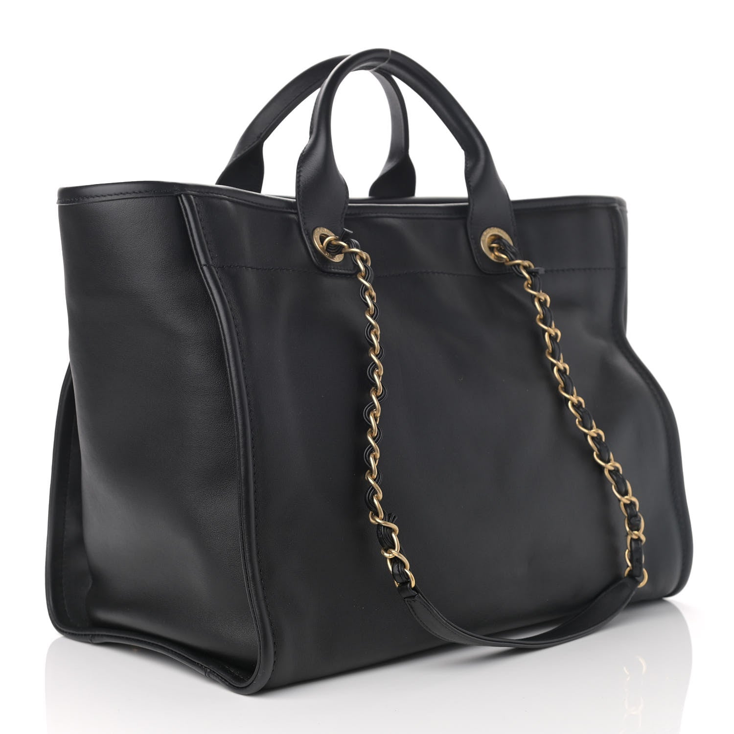 Chanel Calfskin Medium Deauville Tote Black Multicolor 4 of 13