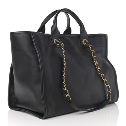Chanel Calfskin Medium Deauville Tote Black Multicolor 4 of 13