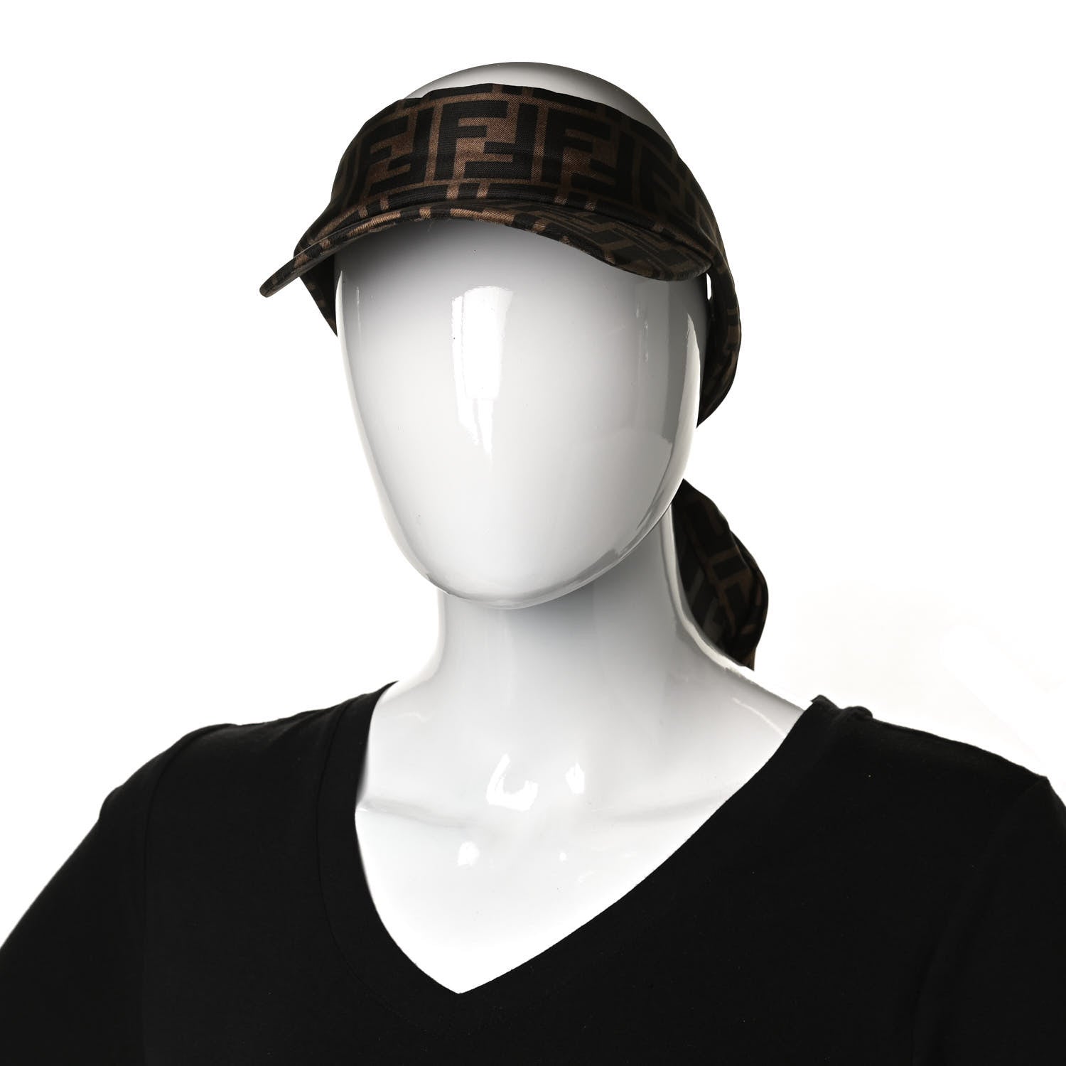 Fendi Silk FF Logo Visor Tobacco 2 of 8