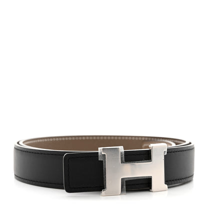 Hermes Swift Epsom 24mm Constance H Belt 80 32 Black Etoupe 1 of 10