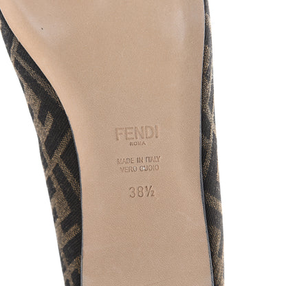 Fendi Jacquard FFreedom Square Toe Loafers 38.5 Tobacco 6 of 7