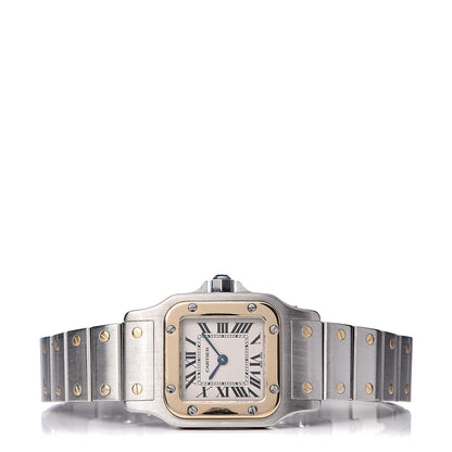 Cartier Stainless Steel 18K Yellow Gold 24mm Santos De Cartier Galbee Quartz Watch 3 of 7