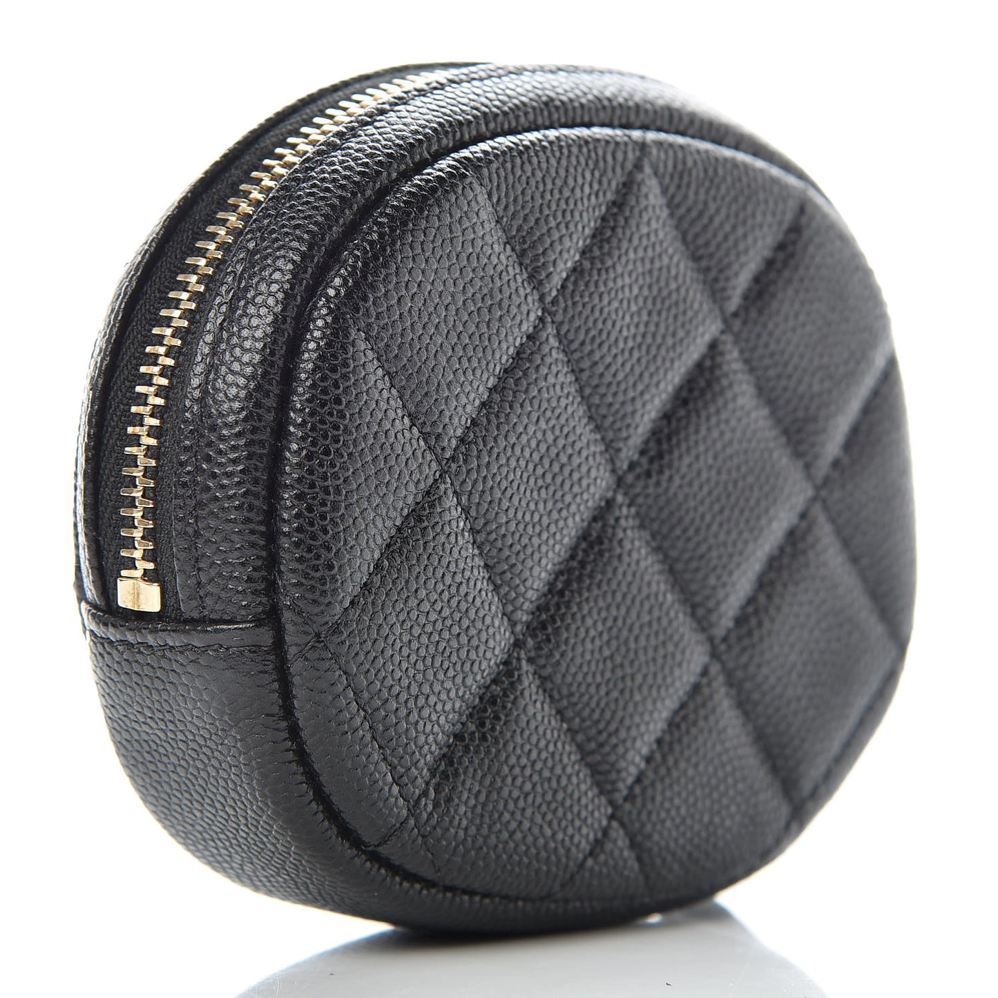 Caviar Quilted Zip Around Classic Coin Purse Black