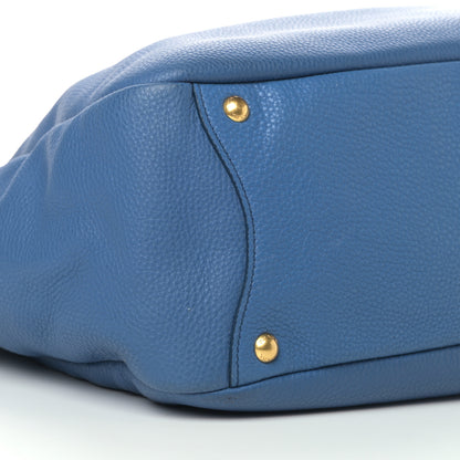Prada Vitello Daino Side Pocket Hobo Azzurro 8 of 9