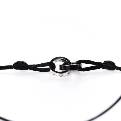 Cartier 18K White Gold Ceramic 4 Diamond LOVE Cord Bracelet Black 4 of 5