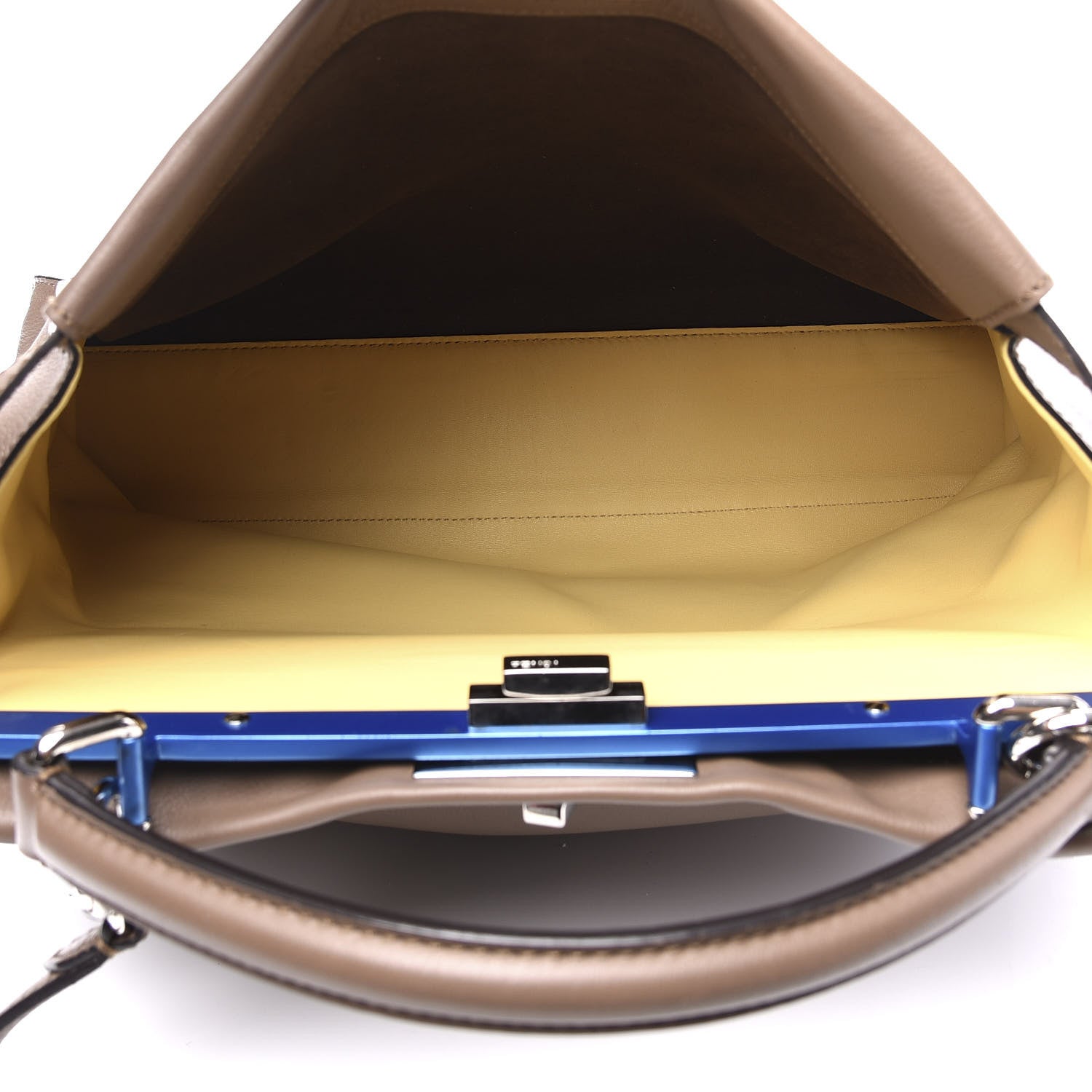 Fendi Vitello Dolce Shiny Nappa Large Peekaboo Iconic Satchel Brown 5 of 10