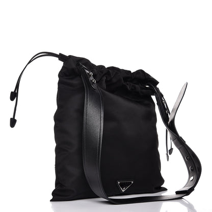 Prada Nylon Beaded Small Drawstring Bag Black 3 of 8