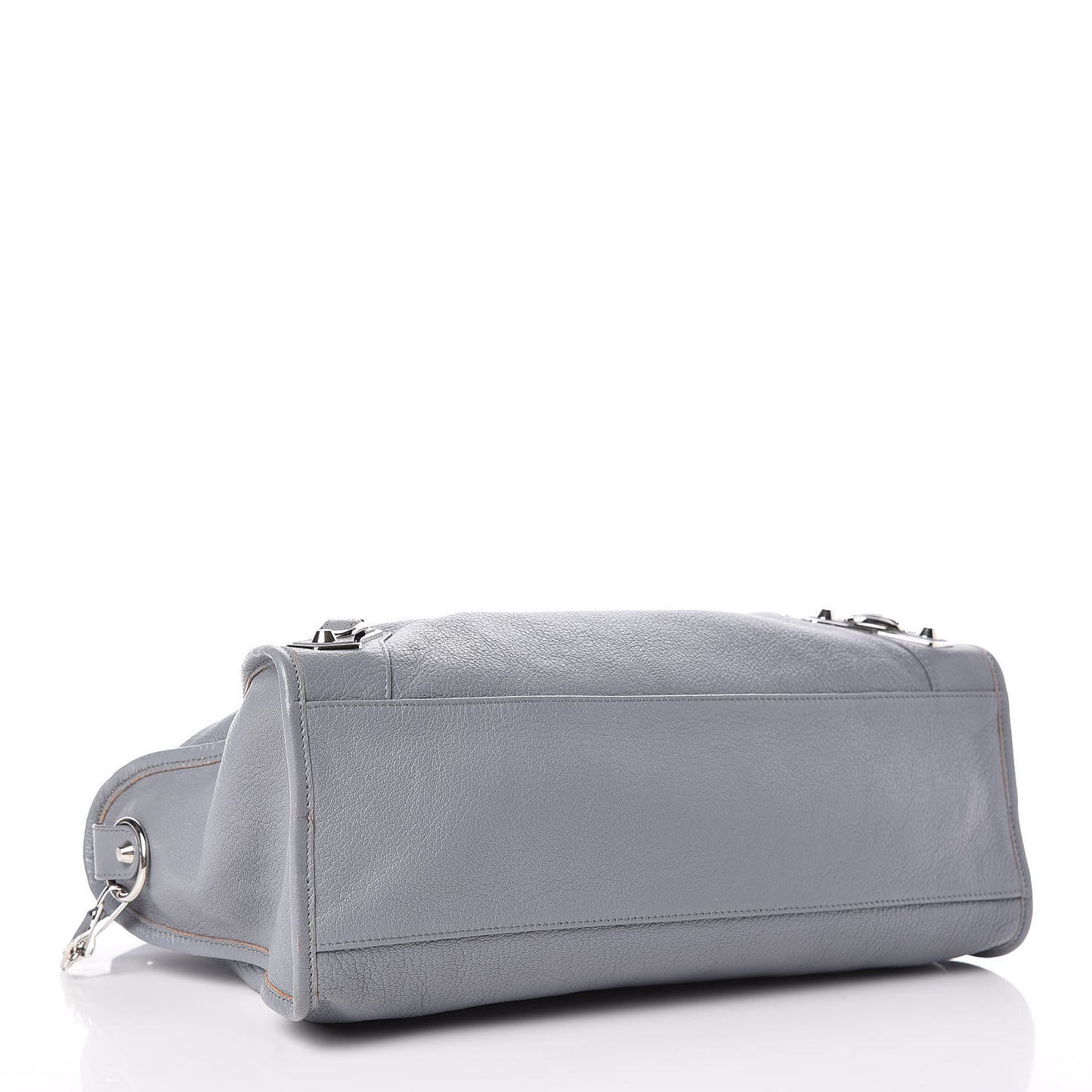 Chevre Silver Metallic Edge Hardware City Bleu Acier