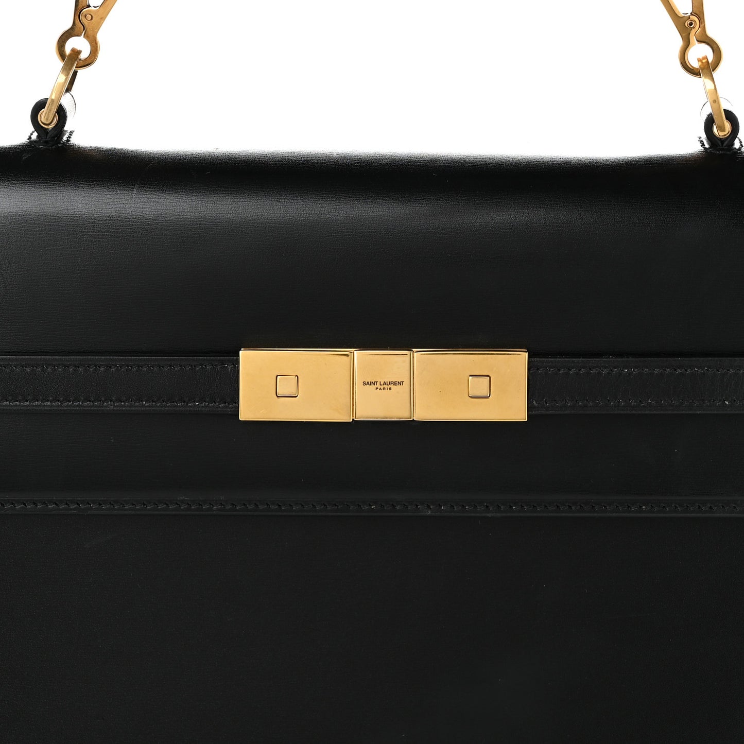 Smooth Calfskin Manhattan Top Handle Black