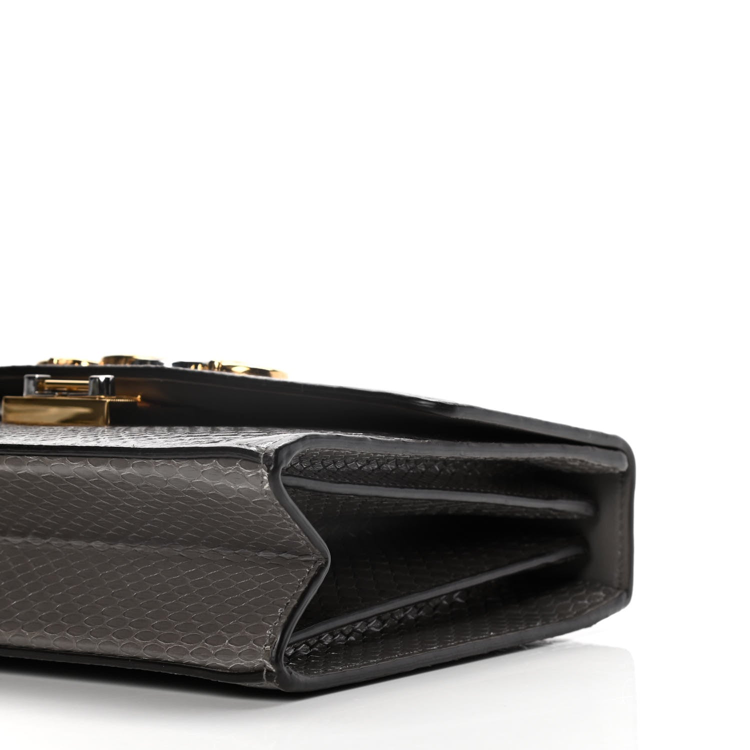 Gucci Calfskin Snake Embossed Small Zumi Shoulder Bag Dusty Grey 9 of 12