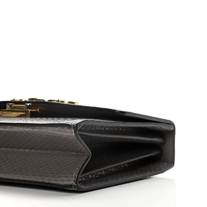 Gucci Calfskin Snake Embossed Small Zumi Shoulder Bag Dusty Grey 9 of 12