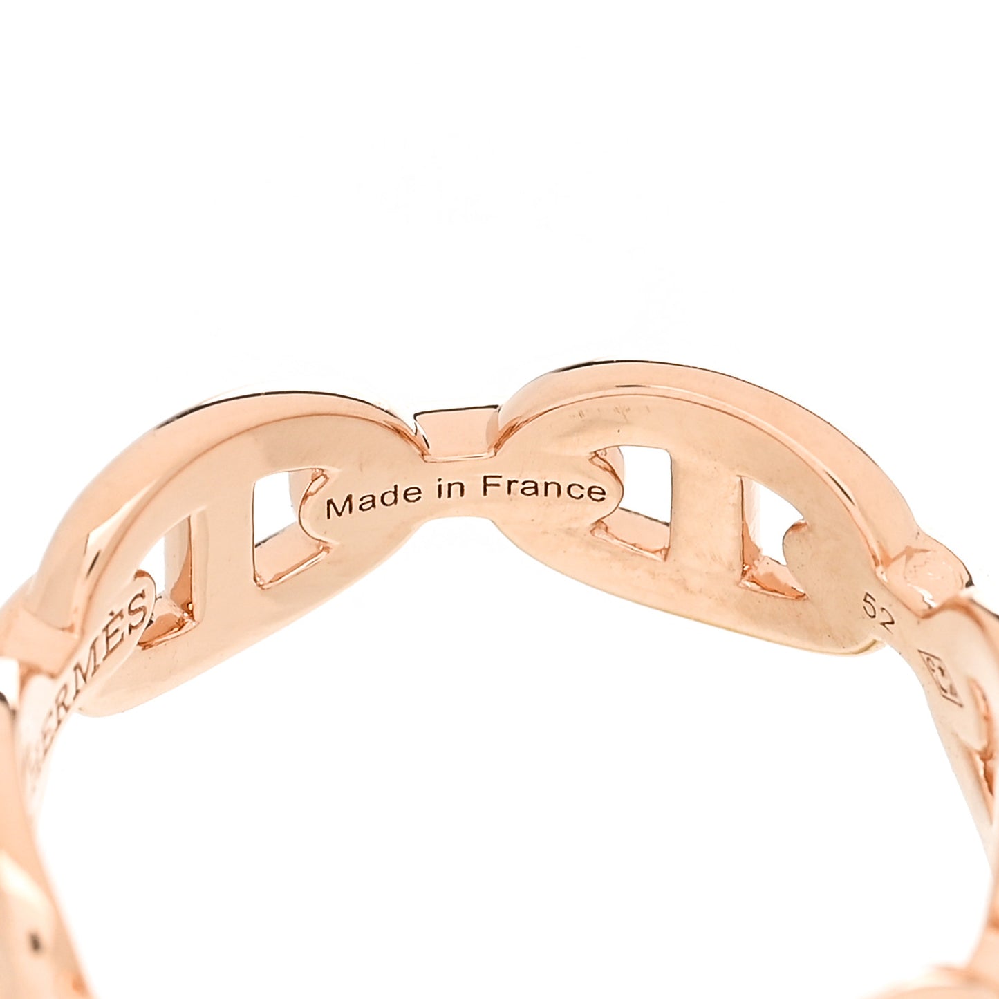 18K Rose Gold PM Chaine D'Ancre Enchainee Ring 52 6