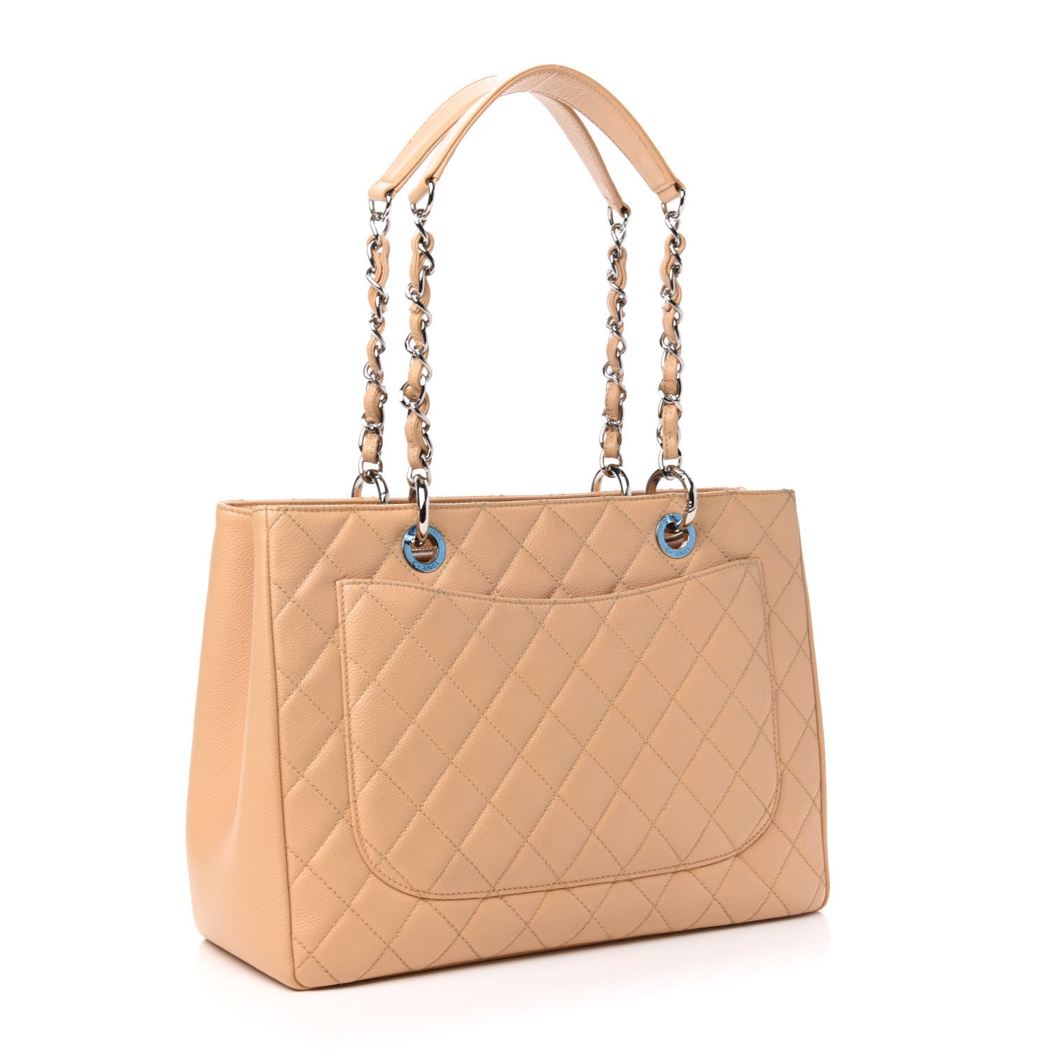 Chanel Caviar Quilted Grand Shopping Tote GST Beige Clair 3 of 10