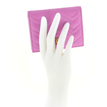 Gucci Calfskin Matelasse GG Marmont Card Case Candy Mousse 2 of 6