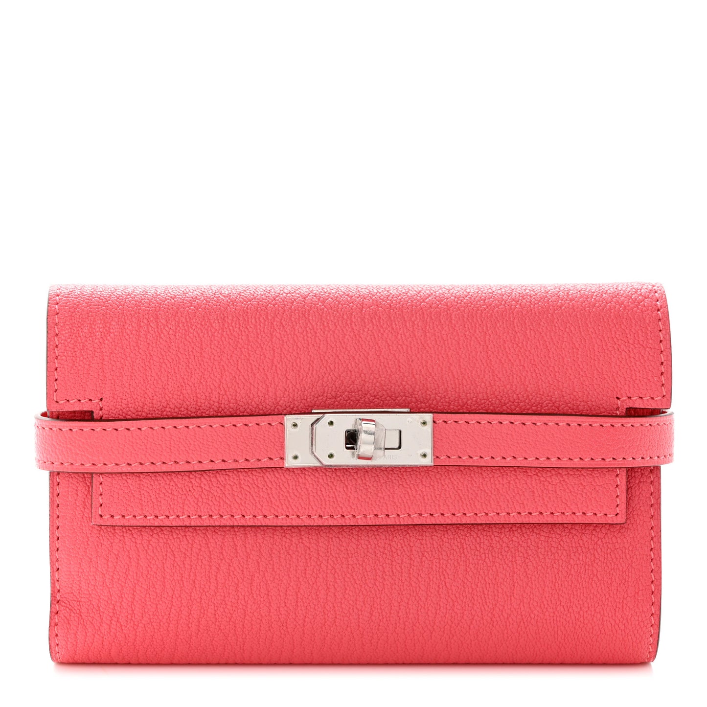 Chevre Mysore Medium Kelly Wallet Rose Azalee