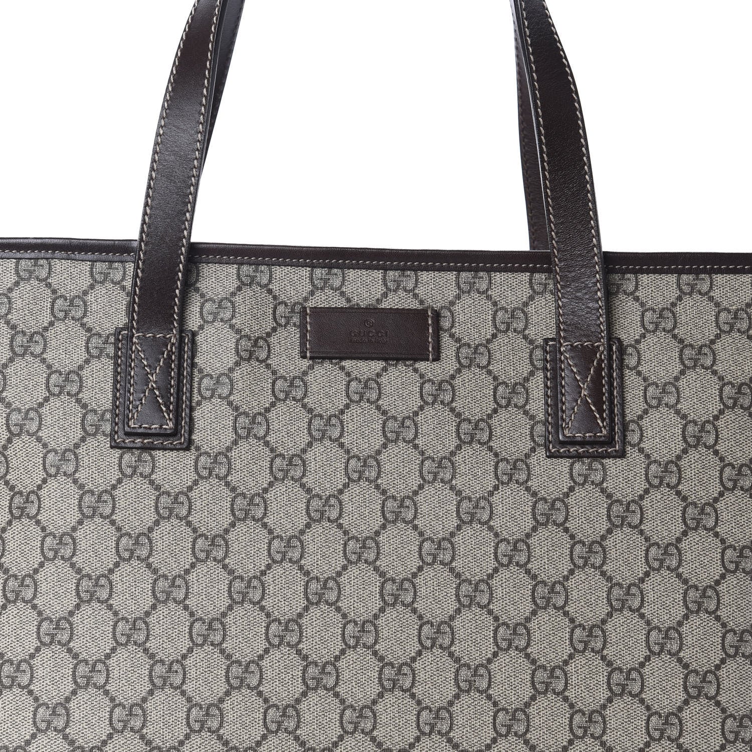 Gucci GG Supreme Monogram Medium Zippered Shopping Tote Dark Brown 12 of 12