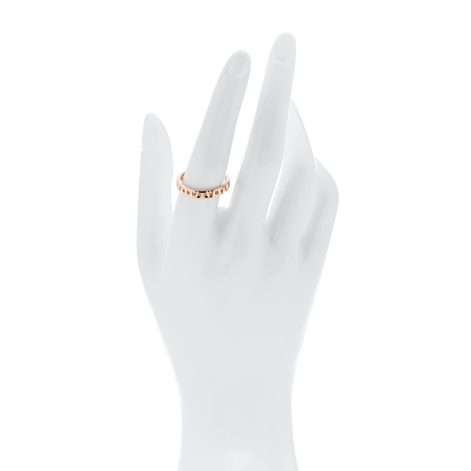 Tiffany 18K Rose Gold Narrow T True Ring 57 8 2 of 5