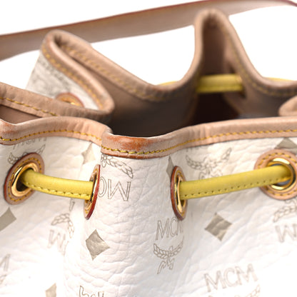 MCM Visetos Drawstring Bucket Bag White 12 of 15