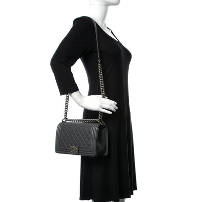 Chanel Caviar Quilted Medium Boy Flap Charcoal 2 of 9