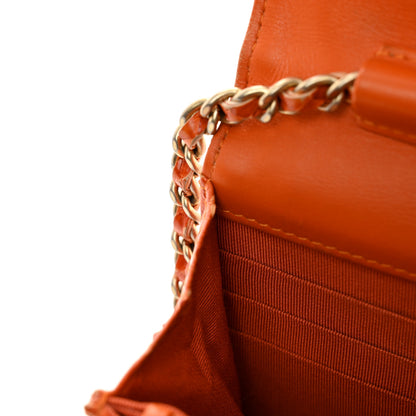 Chanel Snakeskin Wallet On Chain WOC Orange 10 of 14