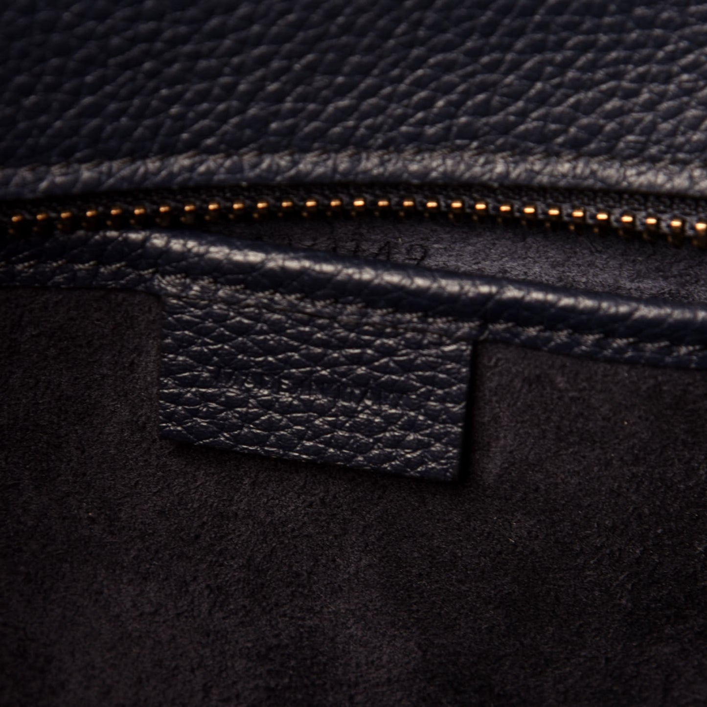 Drummed Calfskin Nano Luggage Navy Blue