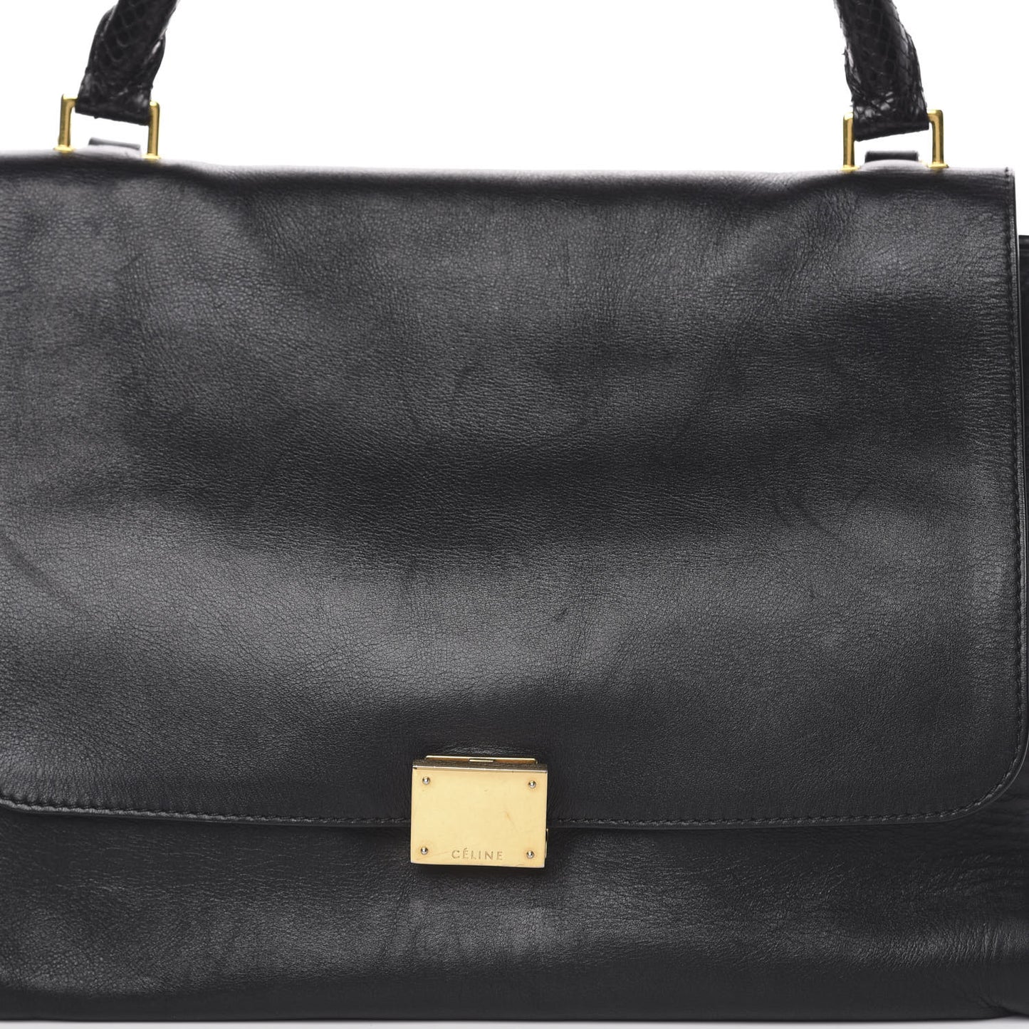 Smooth Calfskin Suede Medium Trapeze Black
