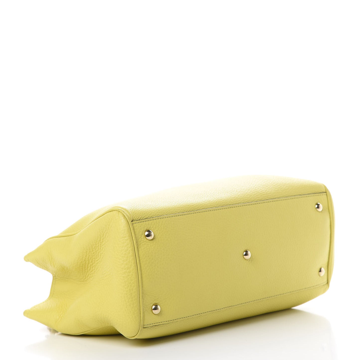Pebbled Calfskin Medium Bamboo Shopper Tote Citrus