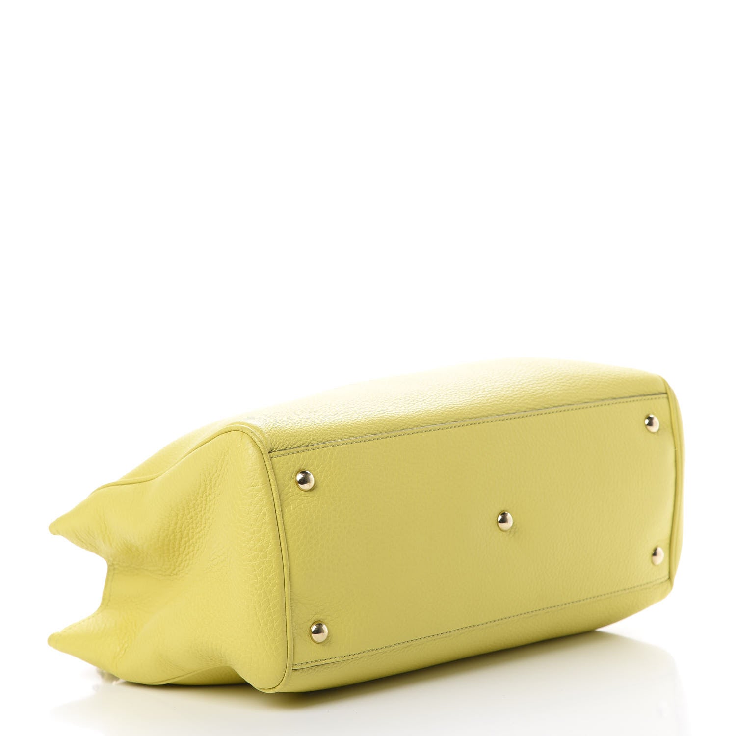 Gucci Pebbled Calfskin Medium Bamboo Shopper Tote Citrus 3 of 18