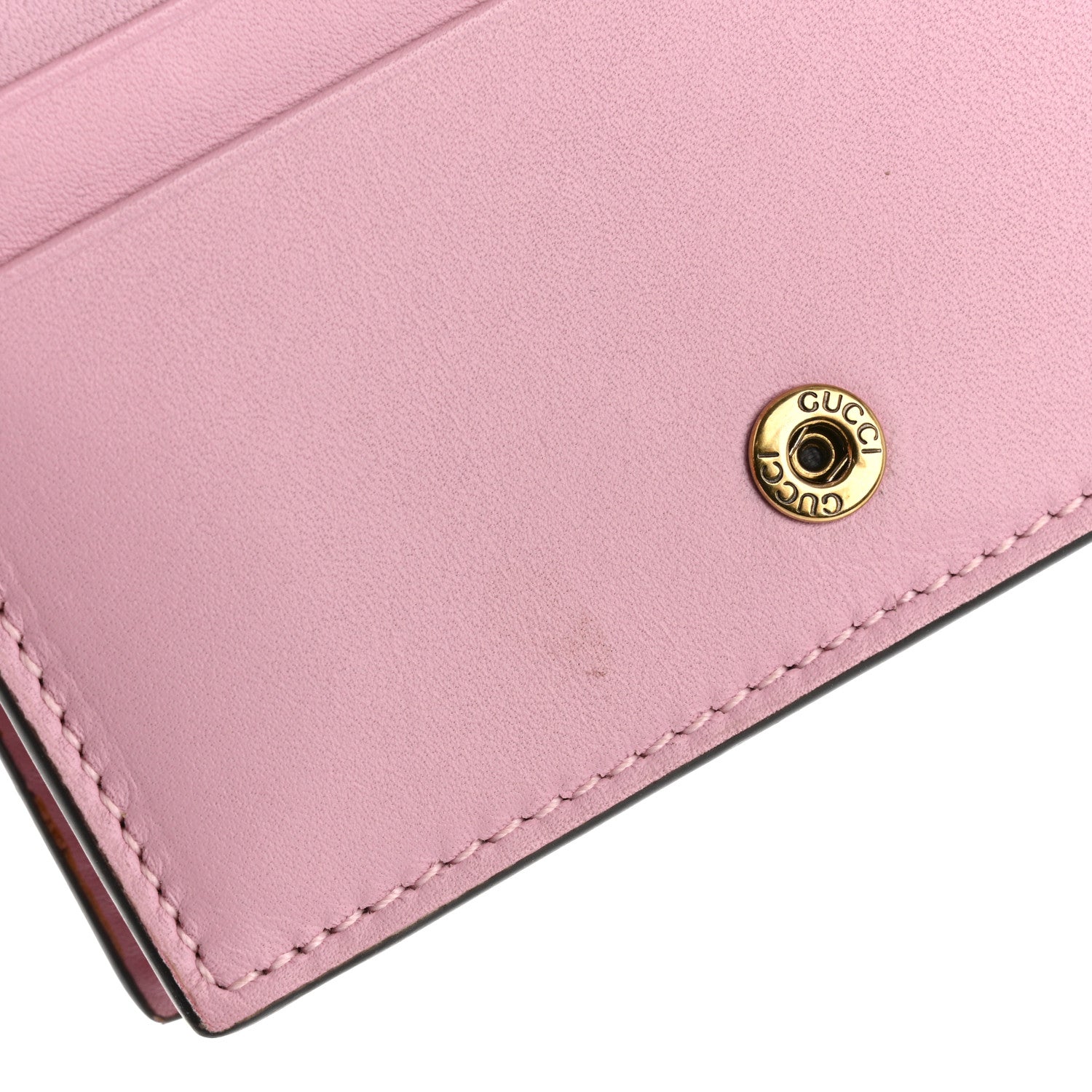 Gucci Calfskin Queen Margaret Card Case Wallet Sugar Pink Hibiscus Red Mystic White 9 of 13
