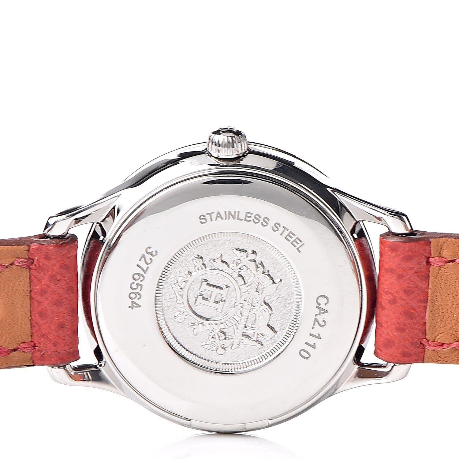 Hermes Stainless Steel Epsom 25mm Slim d'Quartz Watch Rouge Casaque 5 of 8
