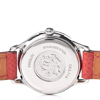 Hermes Stainless Steel Epsom 25mm Slim d'Quartz Watch Rouge Casaque 5 of 8