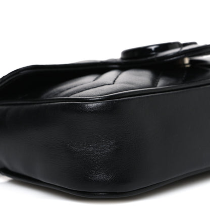 Gucci Calfskin Matelasse Monochrome GG Marmont Chain Belt Bag Black 9 of 11