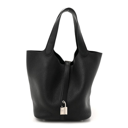 Hermes Taurillon Clemence Picotin Lock 22 MM Black 1 of 10