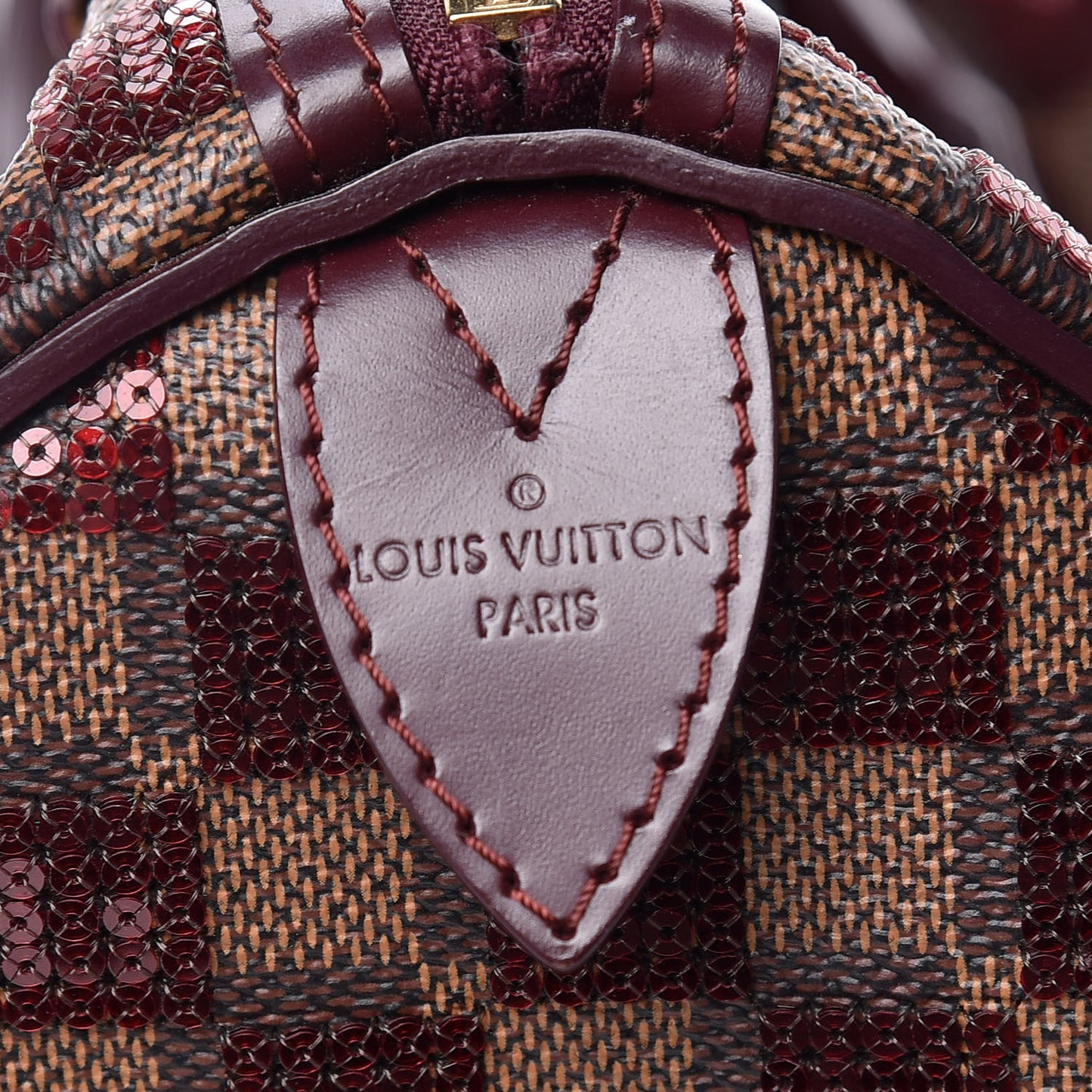 Damier Paillettes Speedy 30 Rouge