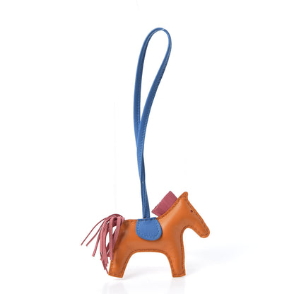 Hermes Milo Lambskin Grigri Rodeo Horse Bag Charm PM Orange Bleu Zanzibar Rose Azalee 2 of 5
