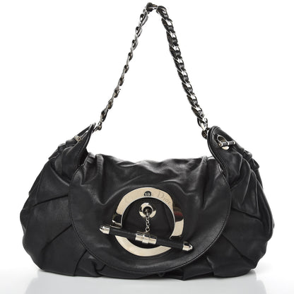 Christian Dior CHRISTIAN DIOR Lambskin Jazzclub Shoulder Bag Black 1 of 13