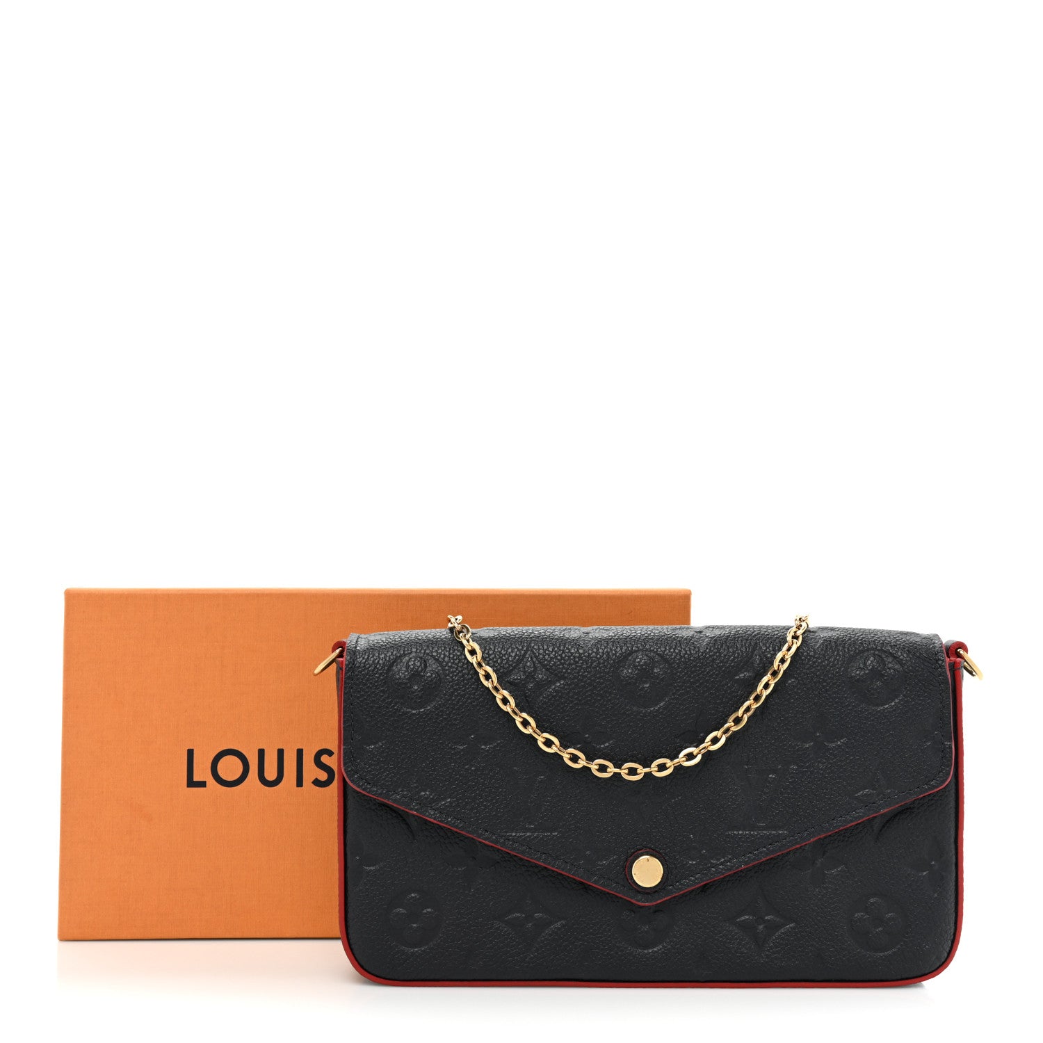 Louis Vuitton Empreinte Pochette Felicie Chain Wallet Marine Rouge 11 of 11