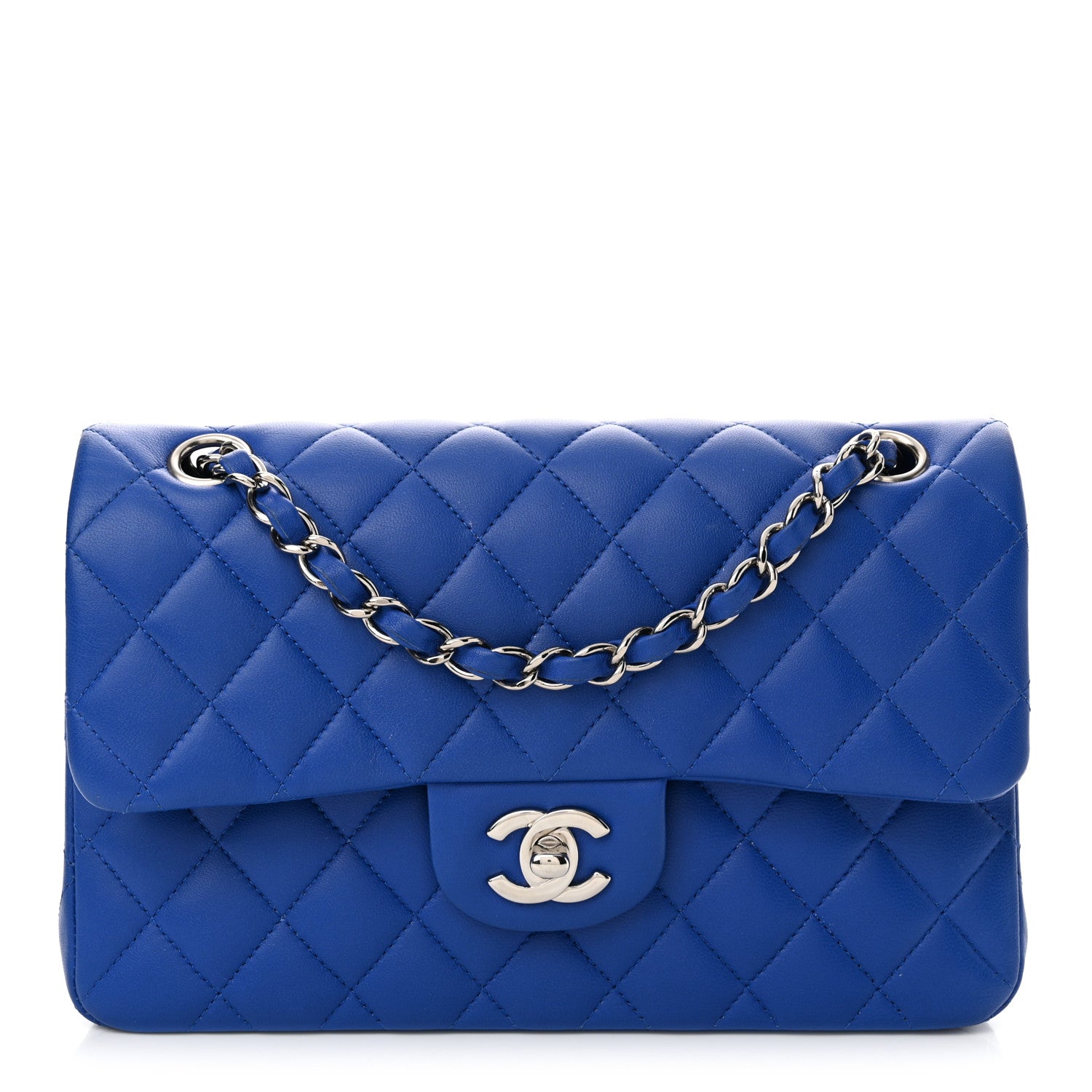 Chanel Lambskin Quilted Small Double Flap Blue 1 of 14