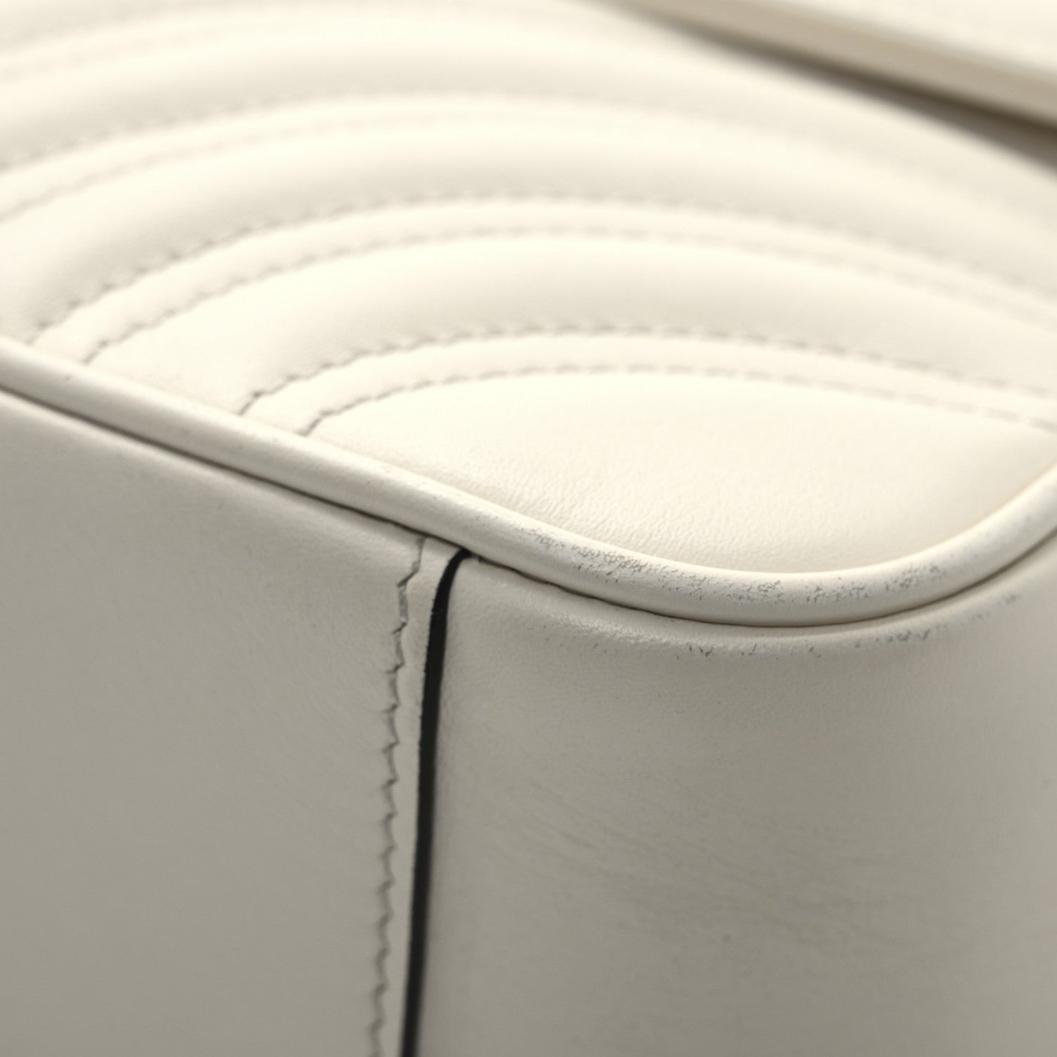 Gucci Calfskin Matelasse Small GG Marmont Shoulder Bag White 11 of 12
