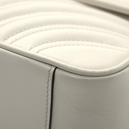 Gucci Calfskin Matelasse Small GG Marmont Shoulder Bag White 11 of 12