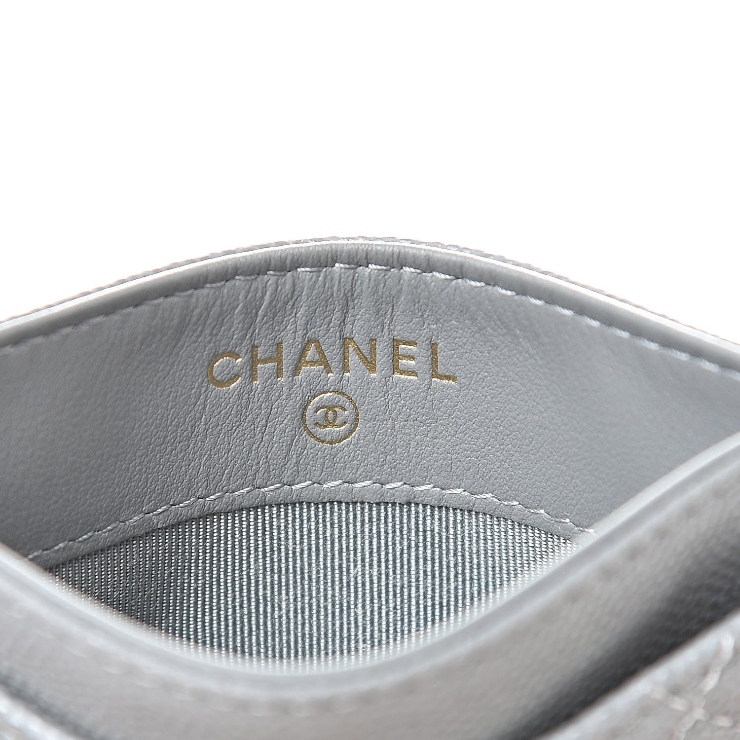 Chanel Caviar Quilted Card Holder Grey 6 of 9