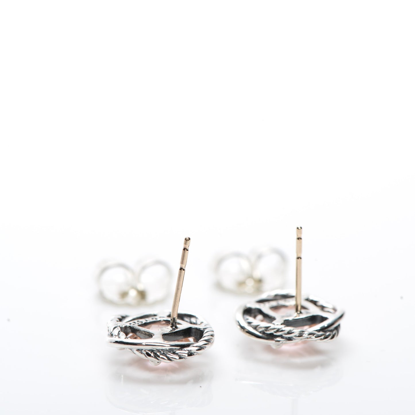 Sterling Silver Morganite 7mm Infinity Earrings