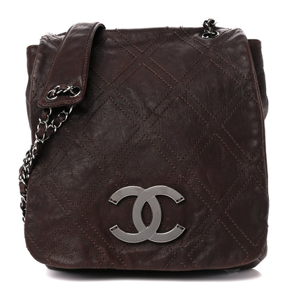 Chanel Calfskin Diamond Stitch Large Messenger Brown 1 of 12