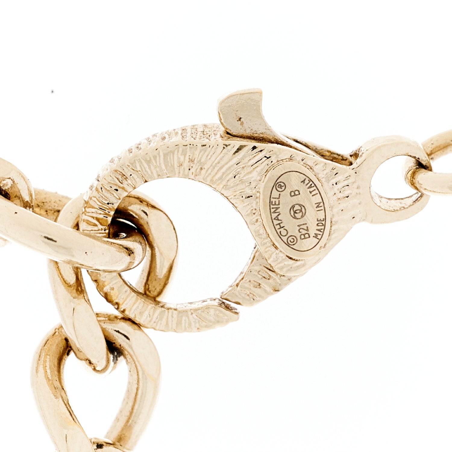Chanel Crystal Pearl CC Necklace Gold 5 of 5