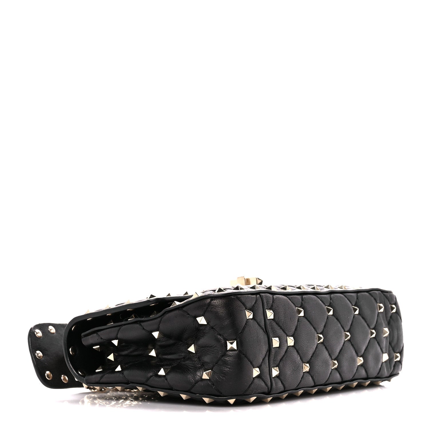 Valentino Garavani Lambskin Small Rockstud Spike Shoulder Bag Black 4 of 12