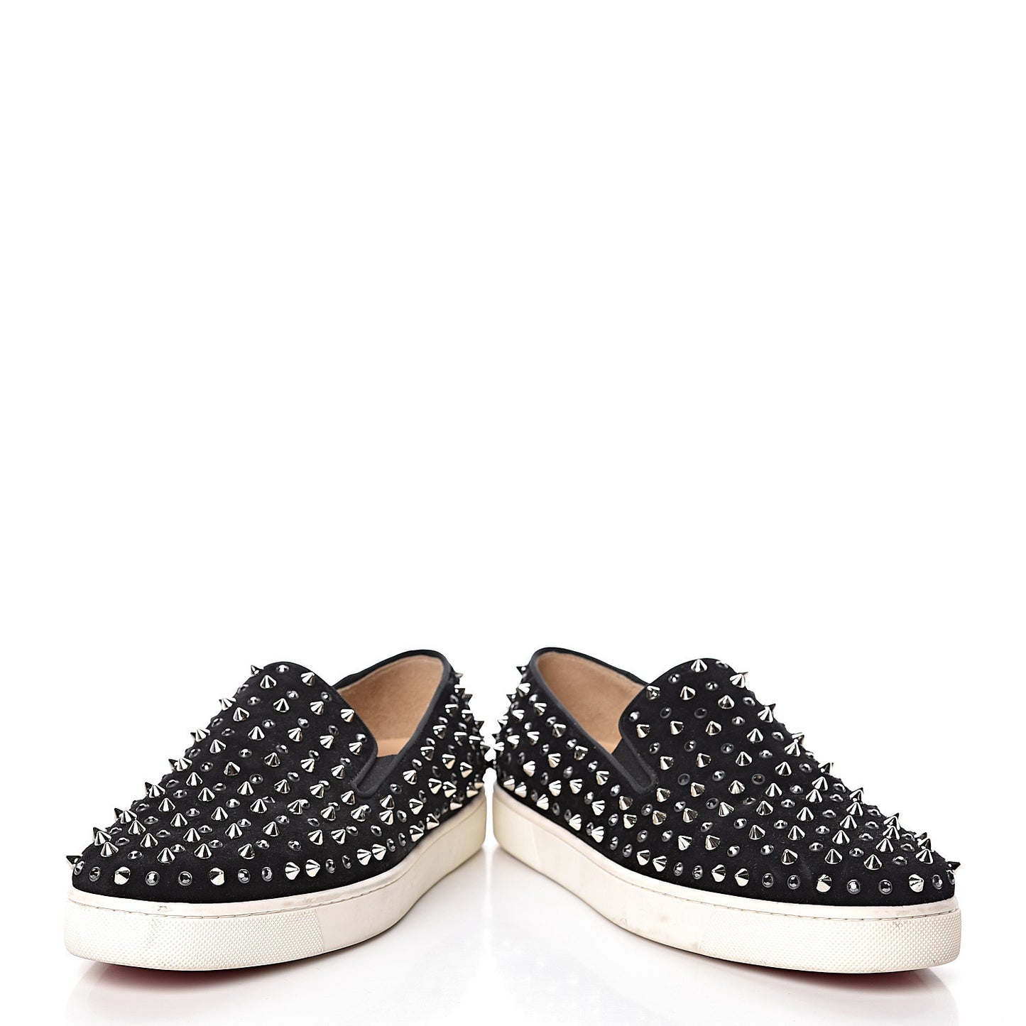 Veau Velours Studded Womens Slip On Sneakers 40.5 Black