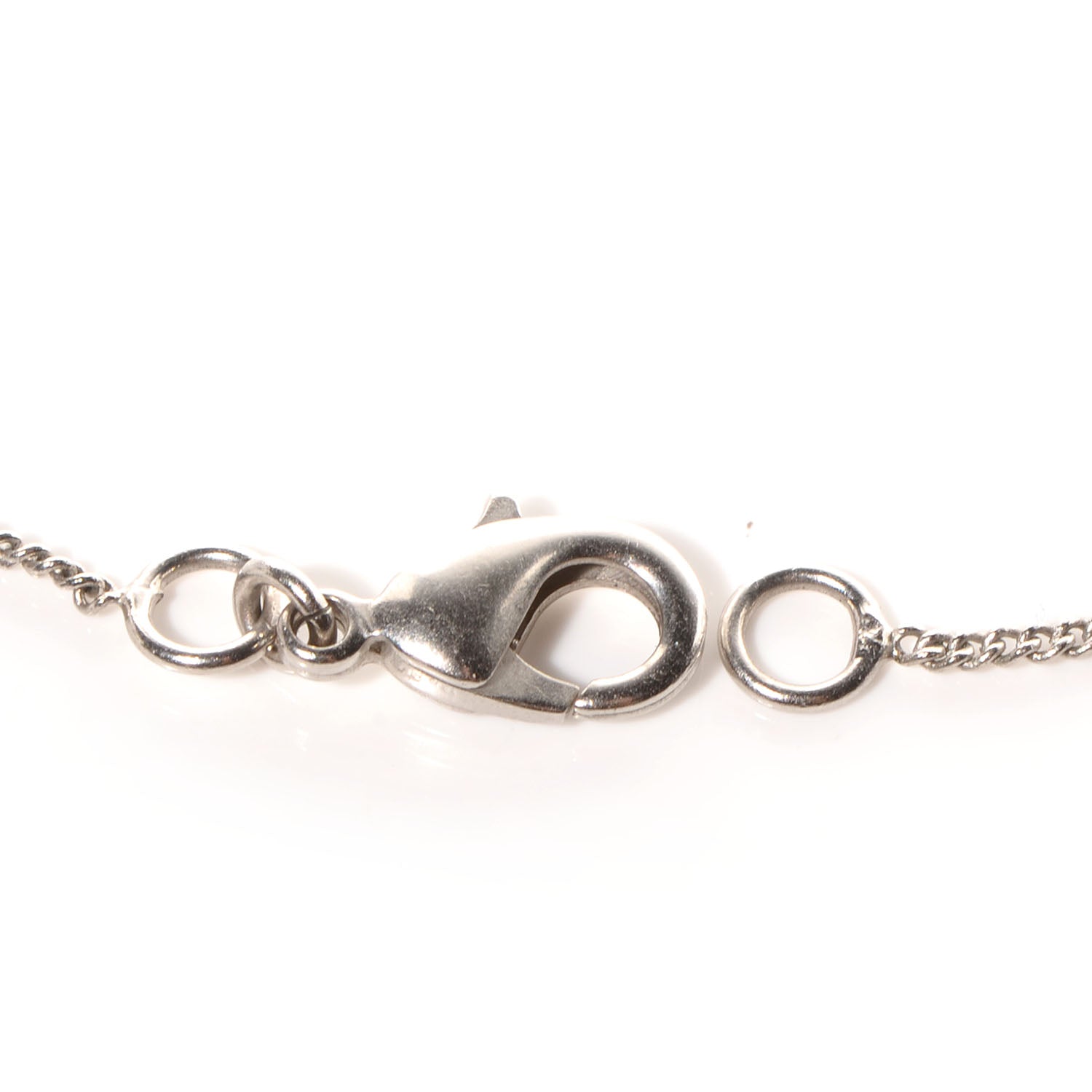 Chanel Crystal Baguette CC Necklace Silver 5 of 7