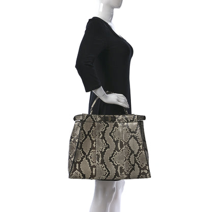 Fendi Snakeskin Crocodile Monster Eyes Large Peekaboo Iconic Satchel Roccia Magenta Girasole 2 of 9